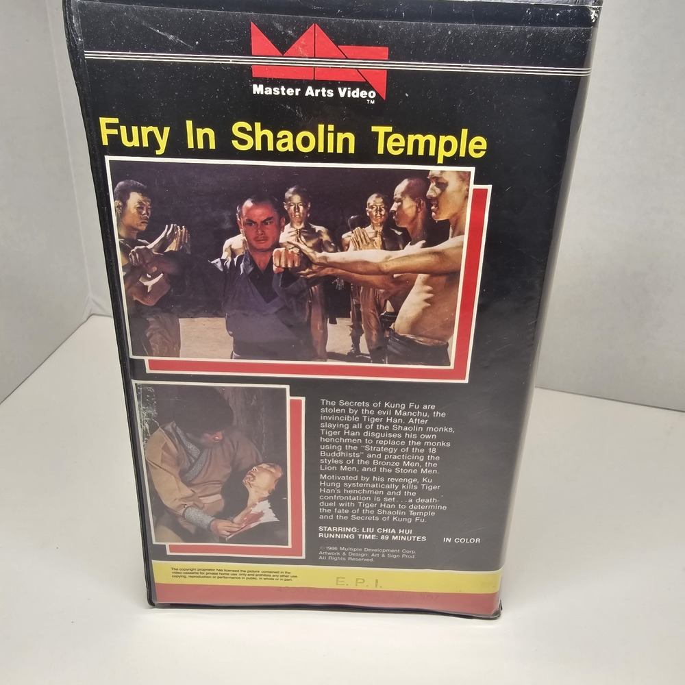 Fury in Shaolin Temple VHS starring Liu Chia Hui. Kung Fu - Picture 2 of 5